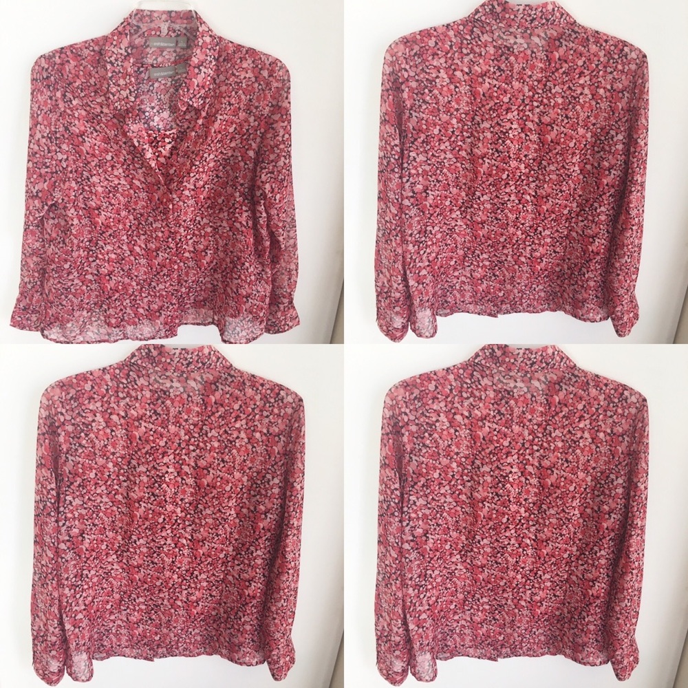 Croft & Barrow Shell/Button Down Blouse Pink L